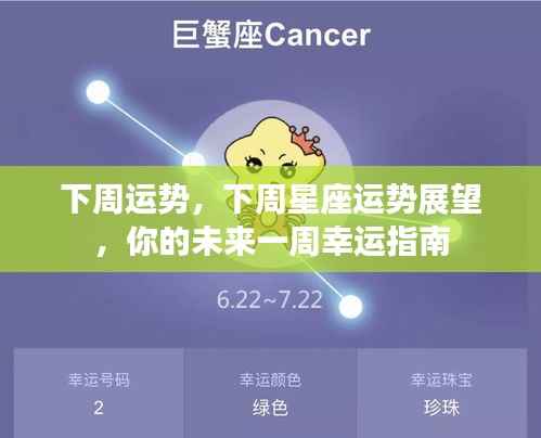 下周星座运势展望,你的幸运指南一周运势预测