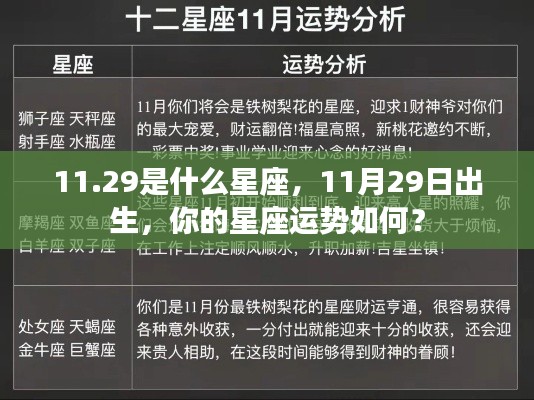 11月29日出生者的星座运势与性格解析