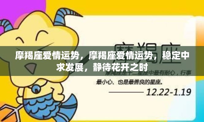 摩羯座爱情运势展望,稳定中求发展,静待花开情缘时刻
