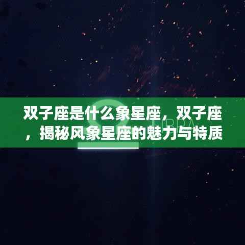 揭秘双子座,风象星座的魅力与特质解析