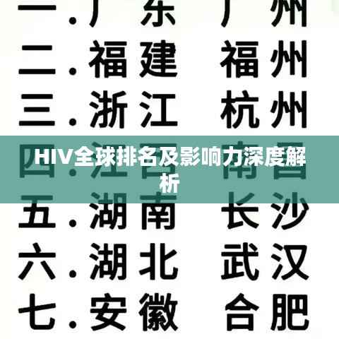 HIV全球排名及影响力深度解析
